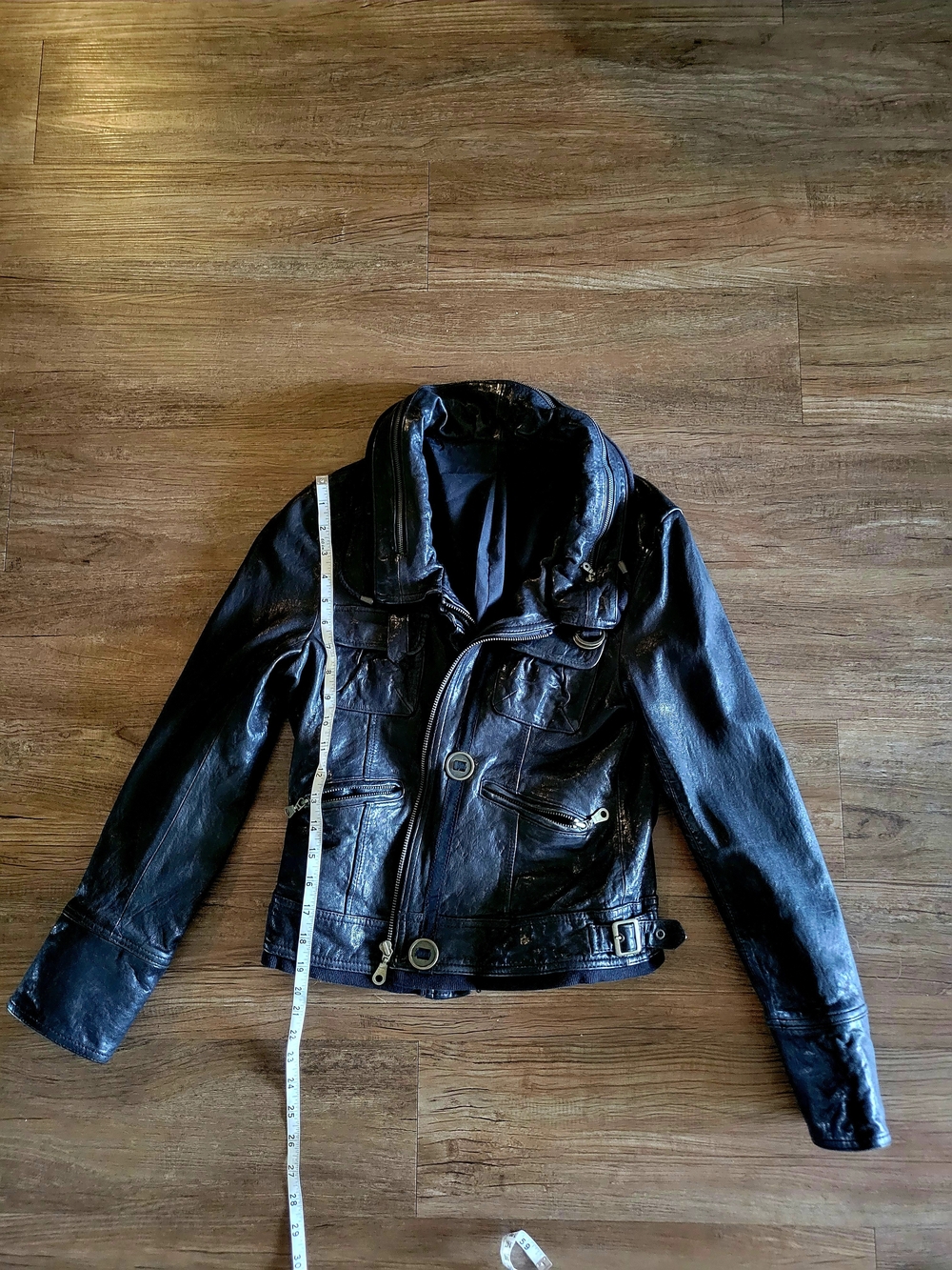 Black Leather Moto Jacket - Women's Stylish Biker Coat